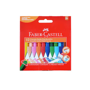 SET DE LÁPICES CERA FABER-CASTELL TRIANGULAR JUMBO GRIP 12 UNIDADES