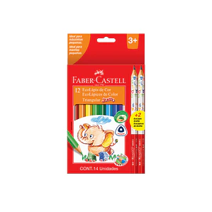 LÁPICES DE COLORES FABER-CASTELL TRIANGULAR  JUMBO 12 UNIDADES