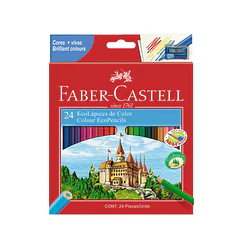 LÁPIZ COLOR FABER CASTELL LARGO 24 COLORES