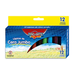 LAPIZ CERA 12 COLORES PROARTE GRUESOS