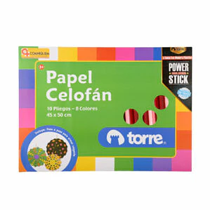 CARPETA ARTE TORRE PAPEL CELOFÁN 10 HOJAS