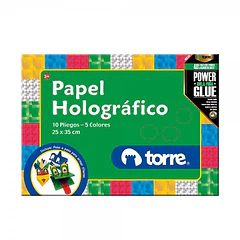 CARPETA CON CARTULINA HOLOGRÁFICO TORRE 10 DISEÑOS 
