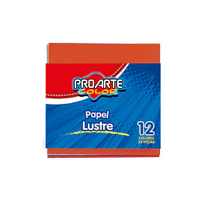 PAPEL LUSTRE PROARTE FAJO 24 HOJAS 10X10 CM COLORES 