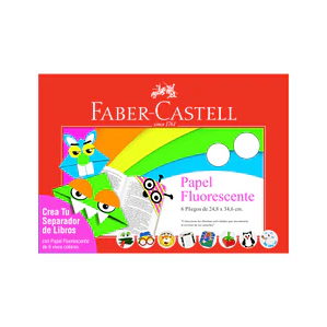 PAPEL LUSTRE FABER-CASTELL CARPETA ARTE FLUORECENTE 