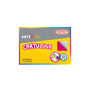 CARPETA ARTE COLOR ARTEL CARTULINA 14COLORES 18 PLIEGOS 