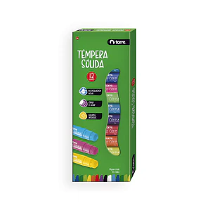 TEMPERA 12 COLORES SOLIDA TORRE 10GR