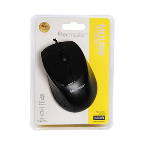 MOUSE CON CABLE TECMASTER TM-MO-360B USB NEGRO 