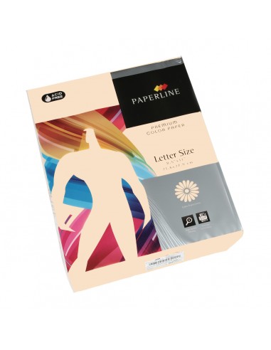 RESMA DE PAPEL CARTA COLORES 500HJS PAPERLINE  4