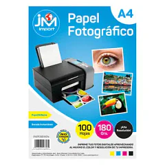 PAPEL FOTOGRAFICO GLOSSY 180GR JM IMPORT 