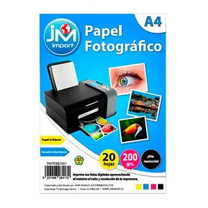 PAPEL FOTOGRAFICO GLOSSY 200GRS 20 HOJAS 