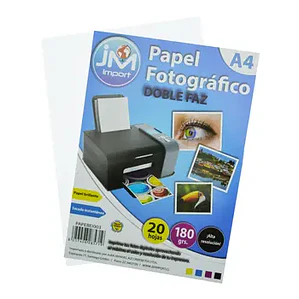 PAPEL FOTOGRÁFICO GLOSSY 180 GR DOBLE FAZ 20 HOJAS