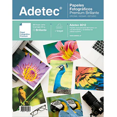 PAPEL FOTOGRAFICO ADETEC BRILLANT INKJET CARTA 235 G 20 HOJAS