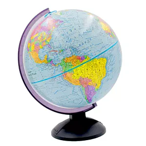 GLOBO TERRÁQUEO AZUL BASE Y ARCO PLÁSTICO 30 CM