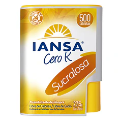 ENDULZANTE EN TABLETA IANSA CERO K 500 TABLETAS