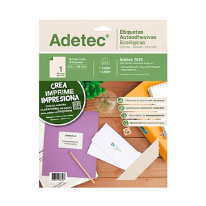 ETIQUETA  AUTOADHESIVA ADETEC  ECOLOGICAS 10 HJS 