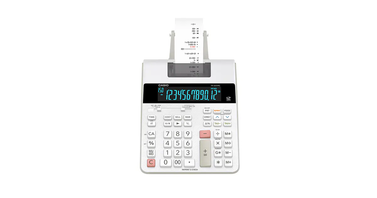 CALCULADORA SUMADORA FINANCIERA CON IMPRESORA CASIO FR-2650T