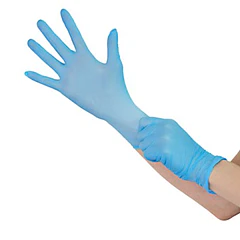 GUANTES EXAMINADOR TOP SAFE NITRILO AZUL SIN POLVO