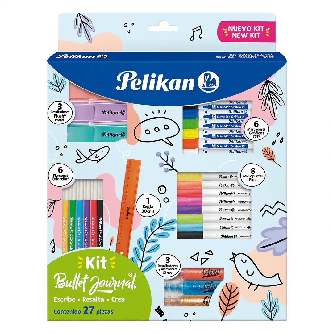 SET DE ARTE PELIKAN BULLET JOURNAL - 27 PIEZAS 1