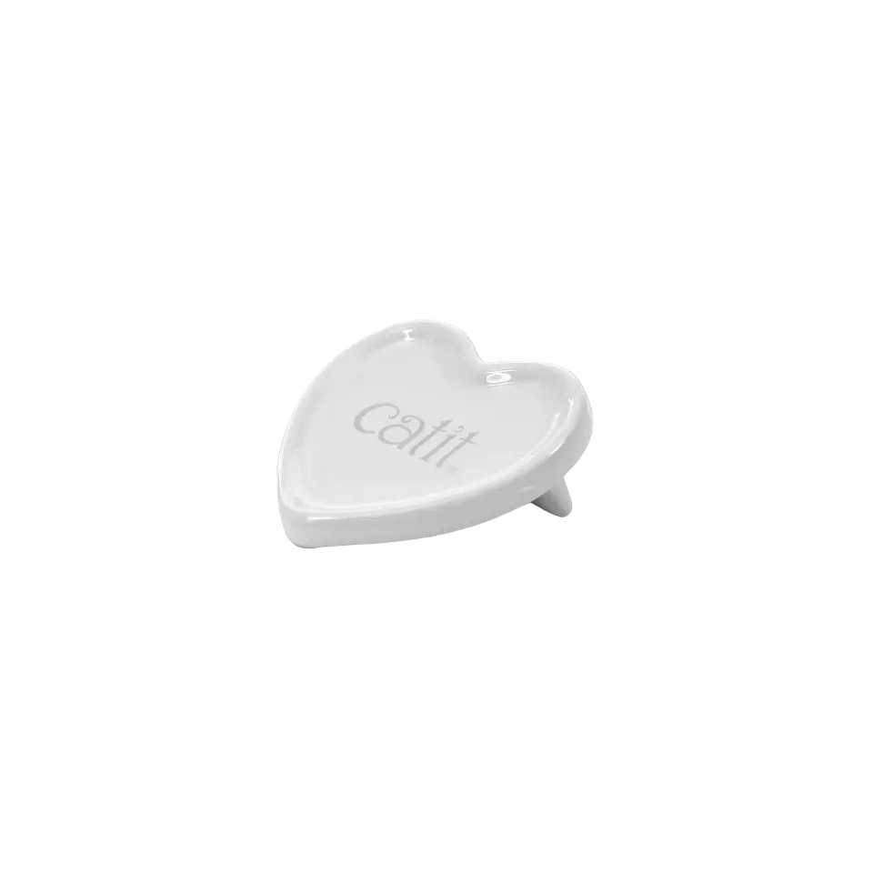Catit creamy plato de cerámica corazón  1