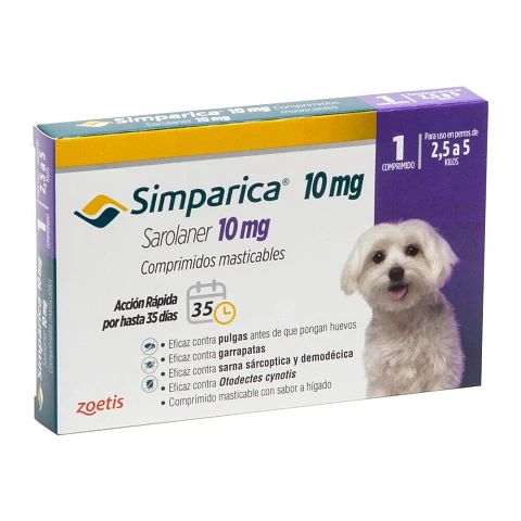 Simparica 10 mg (2,5 a 5 kg) 1 Comprimido masticable