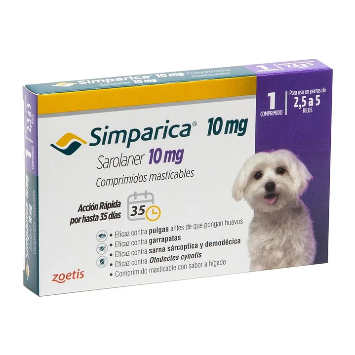 Simparica 10 mg (2,5 a 5 kg) 1 Comprimido masticable 1