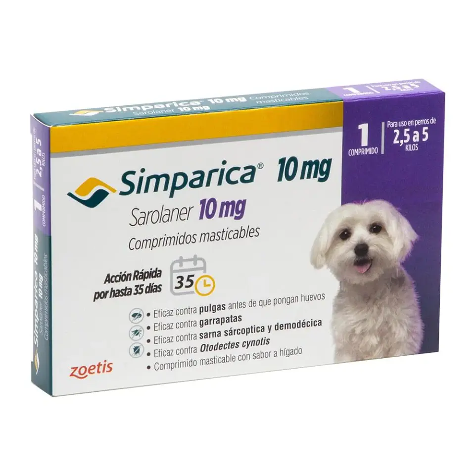 Simparica 10 mg (2,5 a 5 kg) 1 Comprimido masticable 1