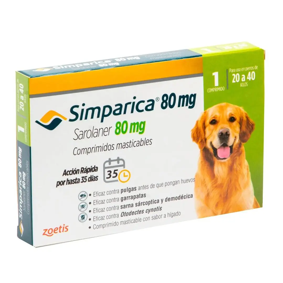 Simparica 80 mg (20 a 40 kg) 1 Comprimido masticable 1