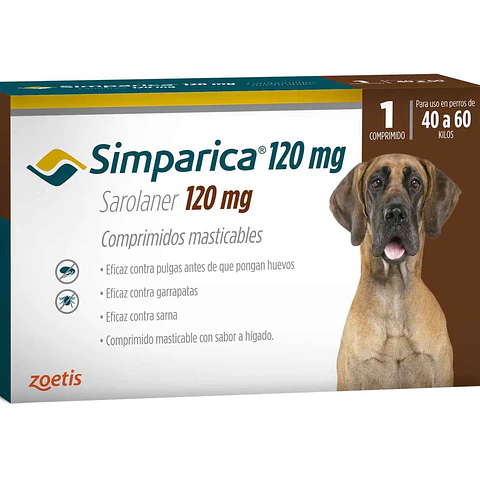 Simparica 120 mg (40 a 60 kg) 1 Comprimido masticable