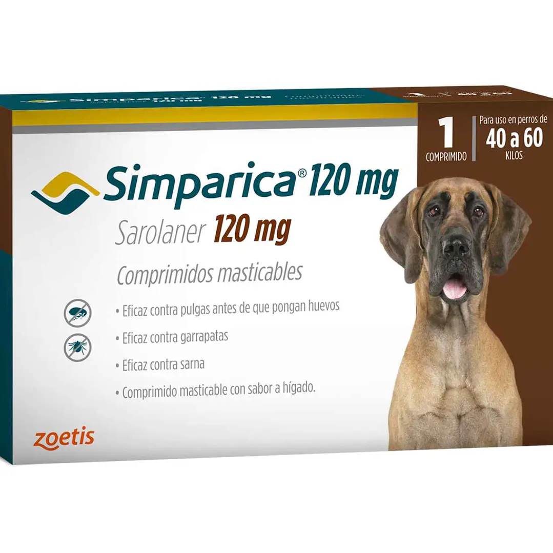 Simparica 120 mg (40 a 60 kg) 1 Comprimido masticable 1