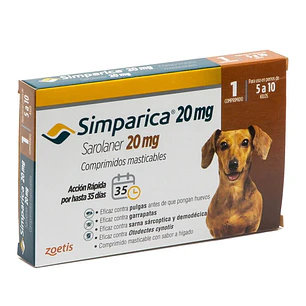 Simparica 20 mg (5 a 10 kg) 1 Comprimido masticable