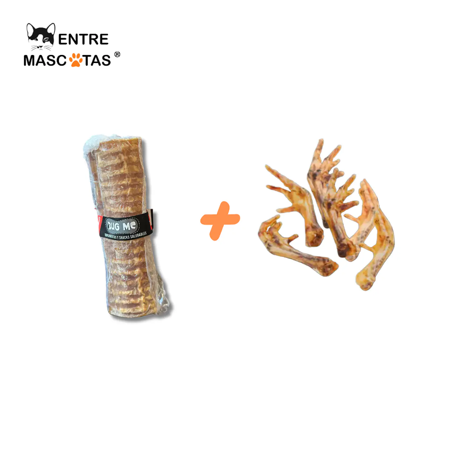 Pack Tráquea de Vacuno 15cm + Patas de pollo deshidratadas 1