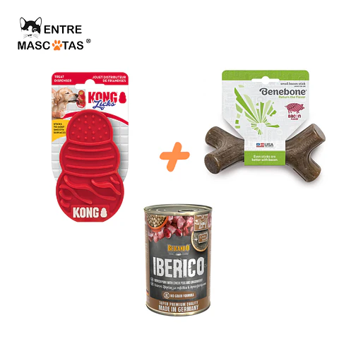  Pack Benebone Stick + Kong Licks + alimento Belcando Iberico