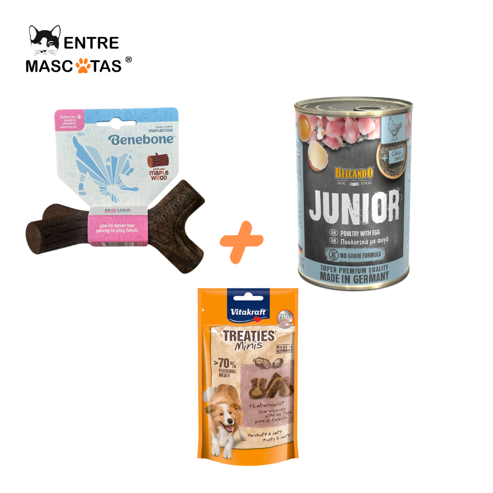 Pack Cachorro Benebone  + Belcando Junio ave huevo + Snack Vitakraft