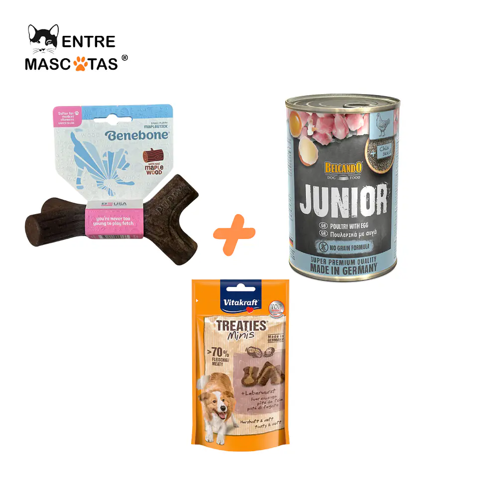 Pack Cachorro Benebone  + Belcando Junio ave huevo + Snack Vitakraft 1
