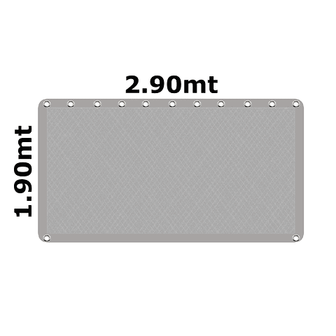 Mallas Sombreadoras tipo cortina color gris 290x190