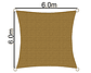 Vela 6x6 m 90% HDPE Beige Cuadrada - Miniatura 3
