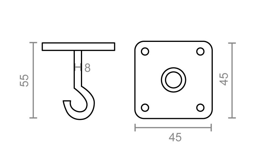 Placa Gancho de zinc resistente 3