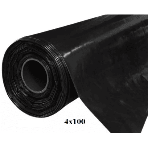 Rollo de Polietileno negro 4m x 100 mts de 100 micrones