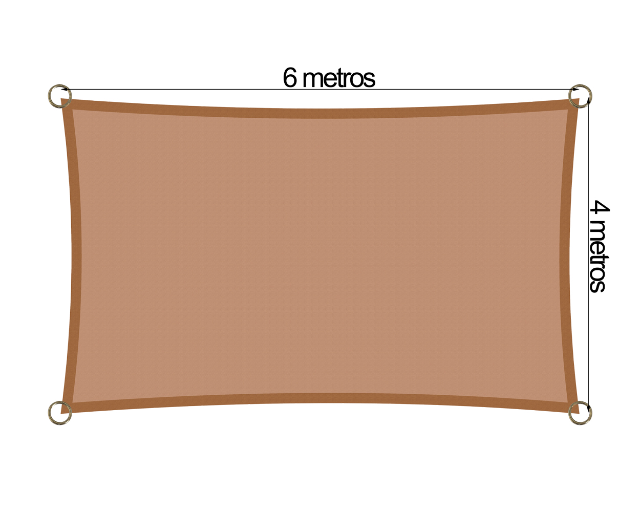 Vela 6x4 m 95% HDPE Beige Rectangular 1