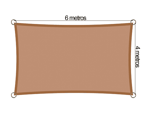 Vela 6x4 m 95% HDPE Beige Rectangular