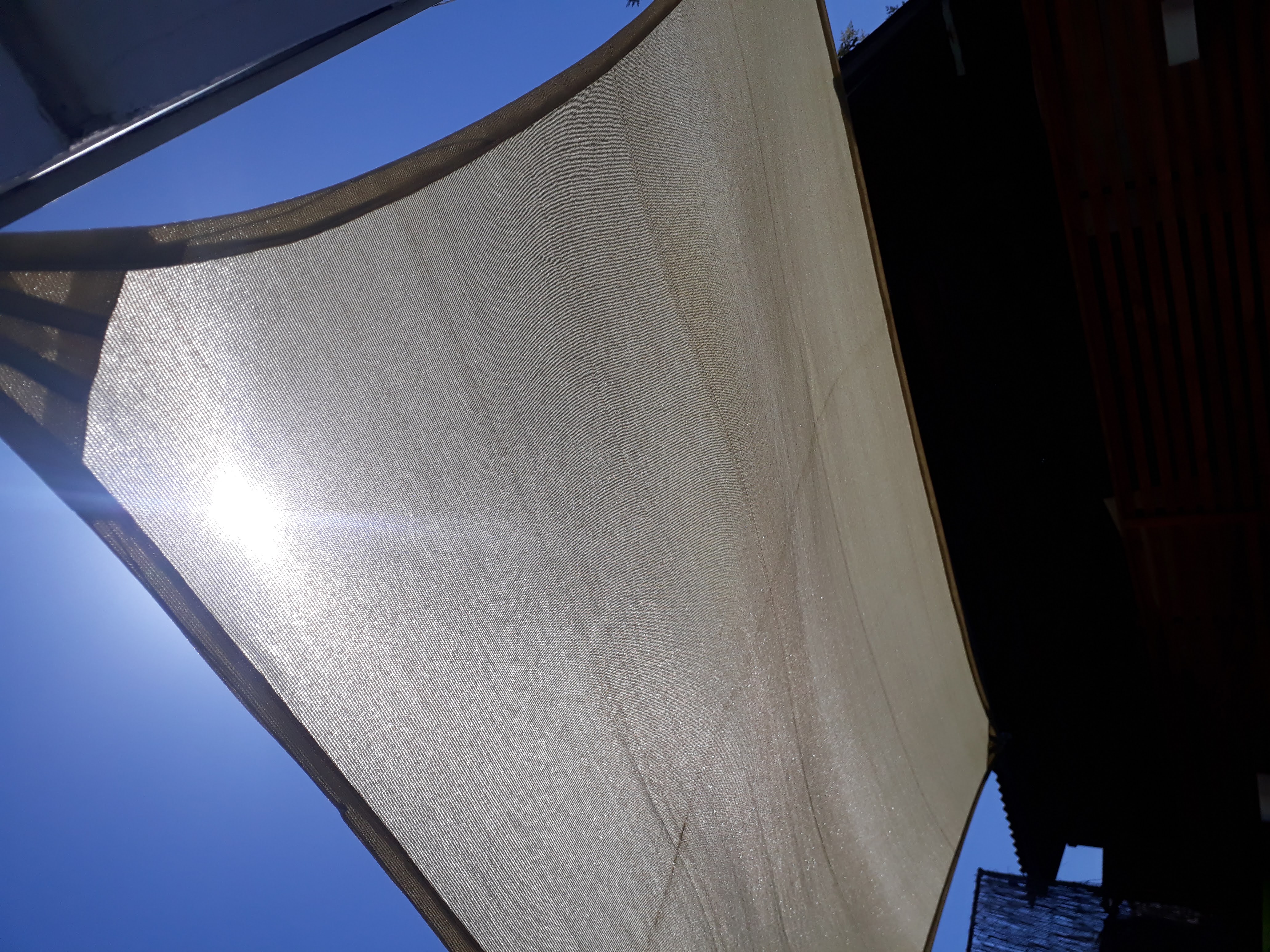 Toldo Vela 5X5 mts 90% HDPE Beige Cuadrada 4