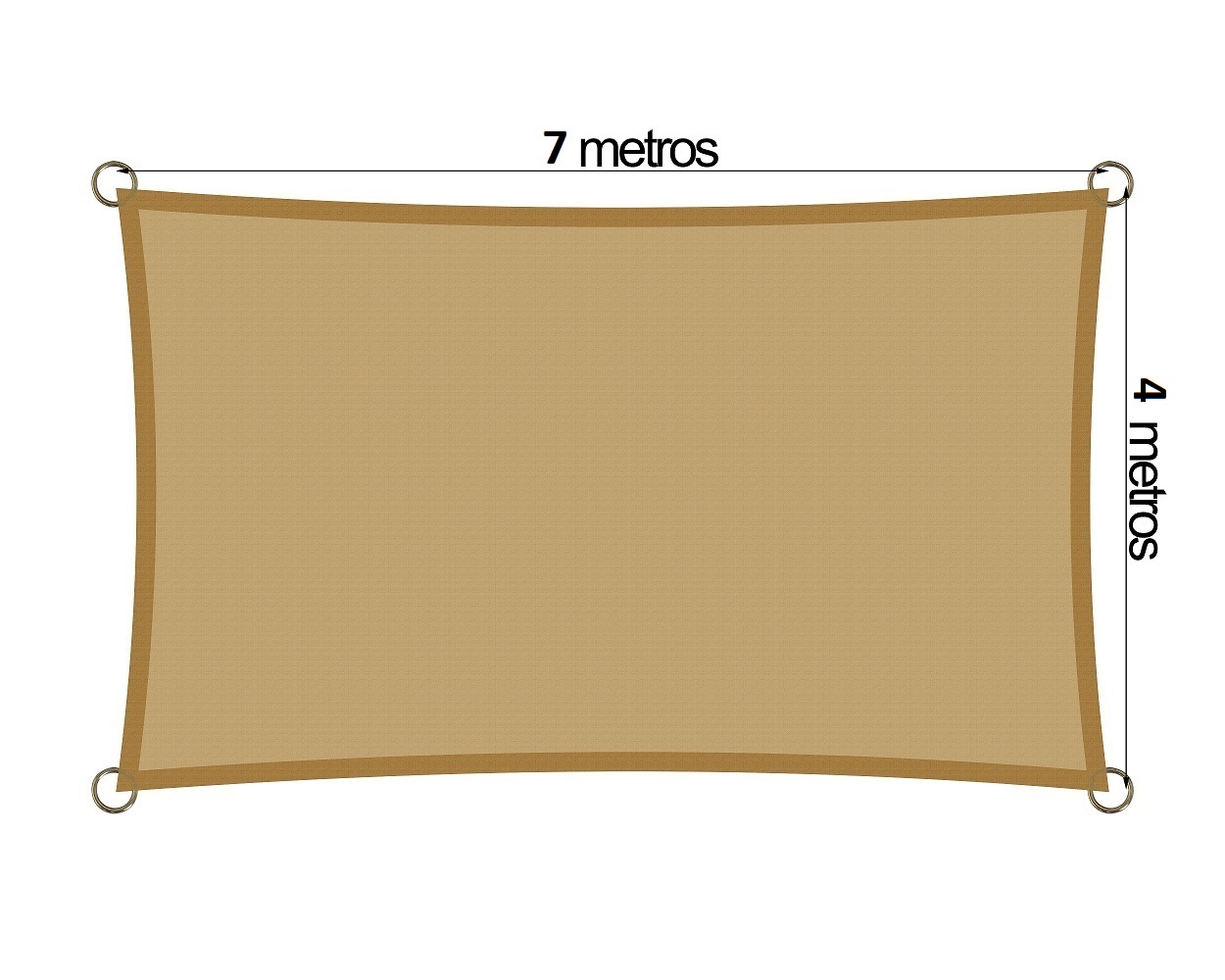 Vela 7x4 m 95% HDPE Beige Rectangular 2