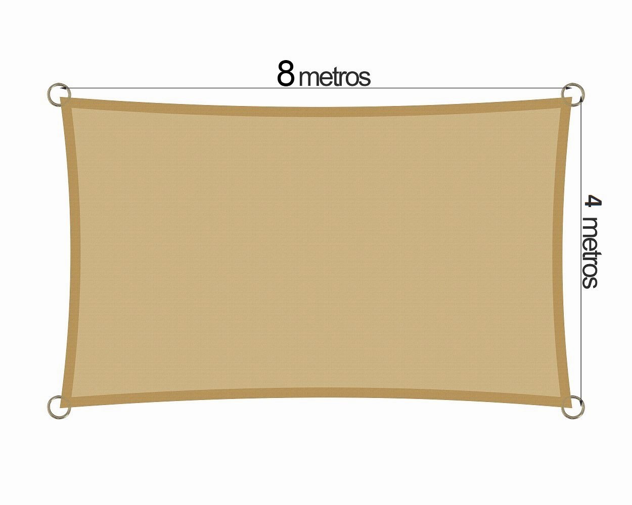 Vela 4x2.50 m 90% HDPE Beige Rectangular 2