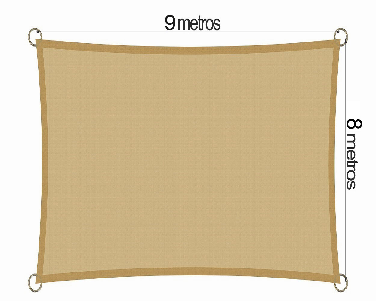 Vela 8x9 m 90% HDPE Beige Rectangular 2