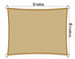 Vela 8x9 m 90% HDPE Beige Rectangular - Miniatura 2