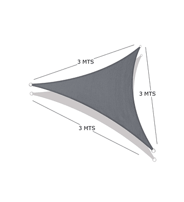 Vela Triangular 90%  3x3x3 Gris