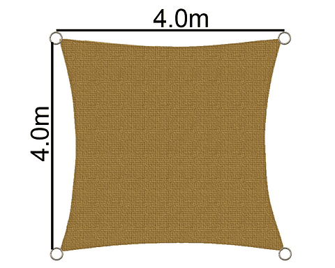 Vela 4x4 m 95% HDPE Beige cuadrada