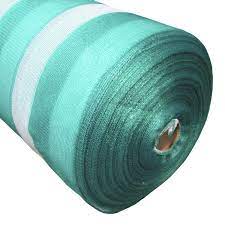 Rollo malla raschel 80% sombra Verde Listado Blanco 4.20 mt de ancho 100 mt largo 1