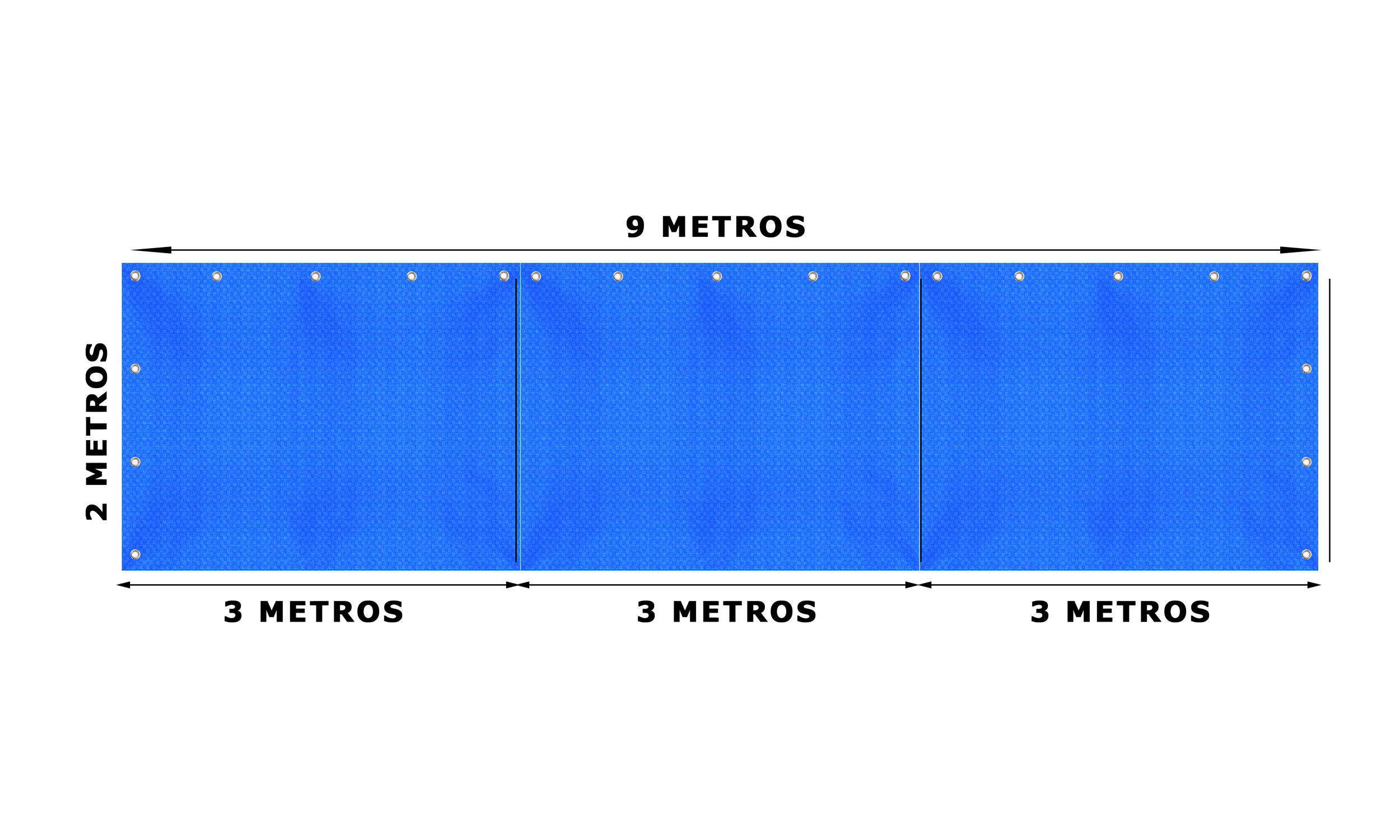 Cierre laterales para toldo Tarpaulin azul 3x3 1
