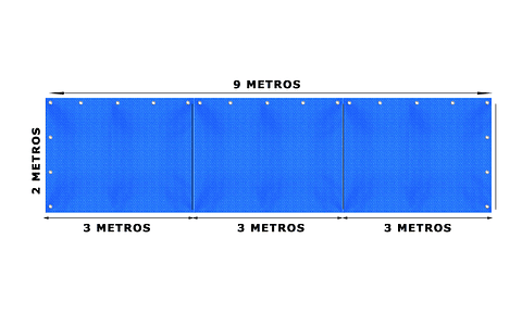 Cierre laterales para toldo Tarpaulin azul 3x3